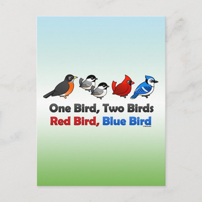 Cartão Postal Um Pássaro, Dois Pássaros... (Frente)