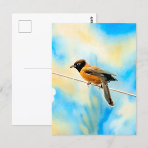 Cartão Postal Um pássaro solitário colorido