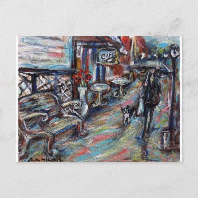 Cartão Postal Um passeio na chuva (Frente)