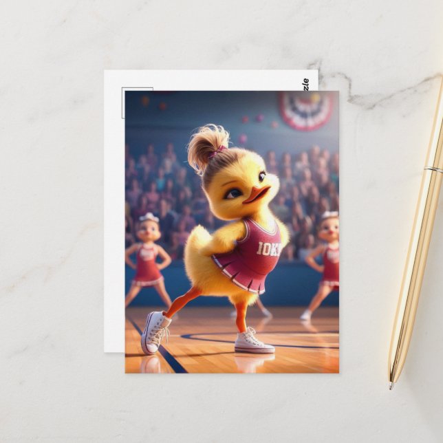 Cartão Postal Um pato líder de torcida adorável (Frente/Verso In Situ)