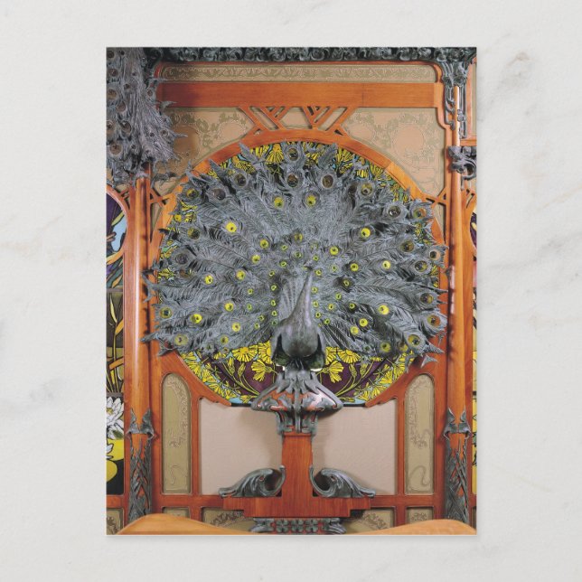 Cartão Postal Um pavão do painel central de um mural (Frente)