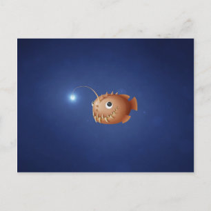 Cartão Postal Um Pequeno Anglerfish