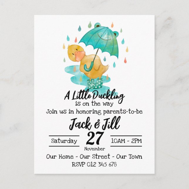 Cartão Postal Um Pequeno Duckling está no caminho Cartaz de Conv (Frente)