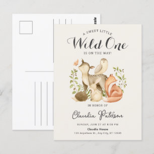 Cartão Postal Um Pequeno E Doce Animais De Floresta De Boho