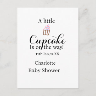 Cartão Postal Um pequeno nome do chá de bebê de cupcake está a c