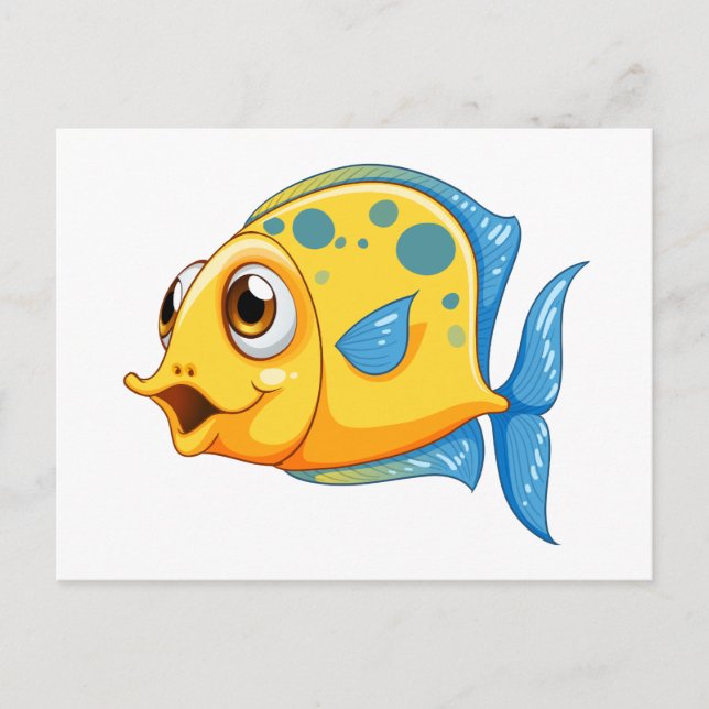 Cartão Postal Um pequeno peixe amarelo (Frente)