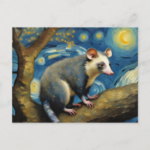 Cartão Postal Um Possum na Noite Estrelada