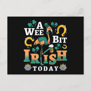 Cartão Postal Um Pouquinho Irlandês Hoje Flamingo do Dia de Sã