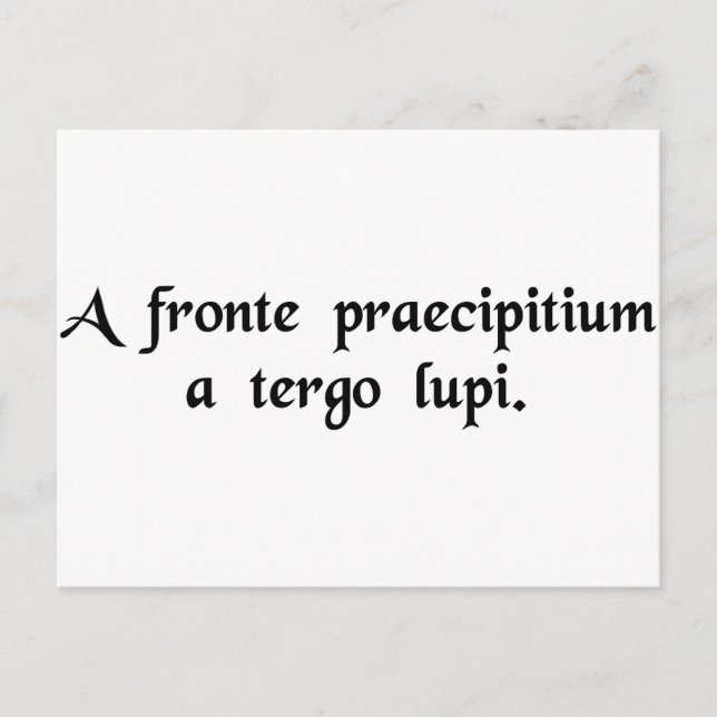 Cartão Postal Um precipício na frente, lobos atrás (Frente)