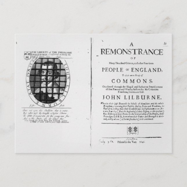 Cartão Postal Um protesto dos Levelers (Frente)