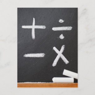 Cartão Postal Um quadro com símbolos matemáticos