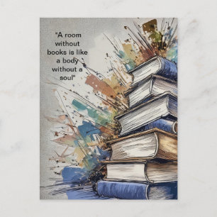 Cartão Postal Um quarto sem livros