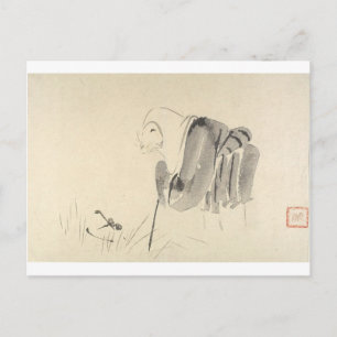 Cartão Postal Um rato como monge por Shibata Zeshin