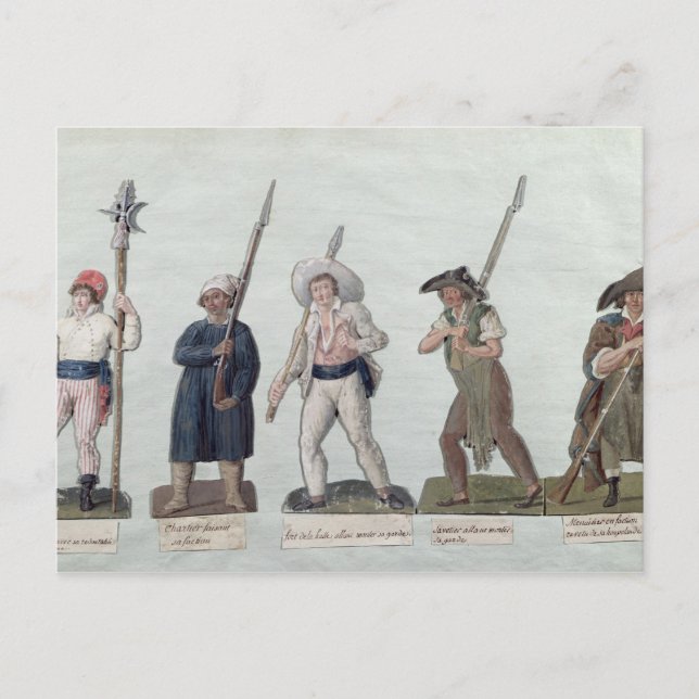 Cartão Postal Um Sans Culotte com seu Pike, um Carter (Frente)