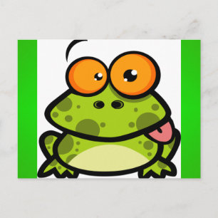 Cartão Postal Um sapo bonito e verde com olhos laranja