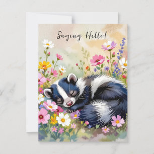 Cartão Postal Um Skunk Adorável Dizendo Olá