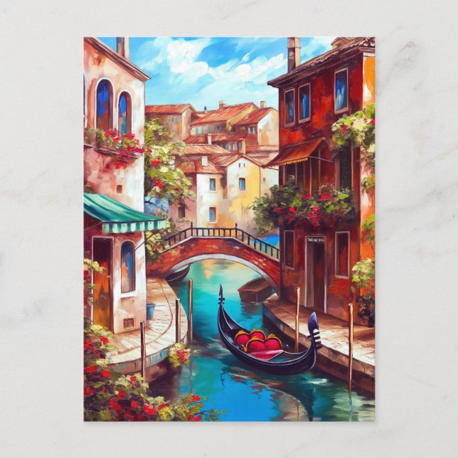 Cartão Postal Um Sonho Veneza | Gondola no Grande Canal (Frente)
