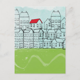 Cartão Postal Um Telhado Vermelho