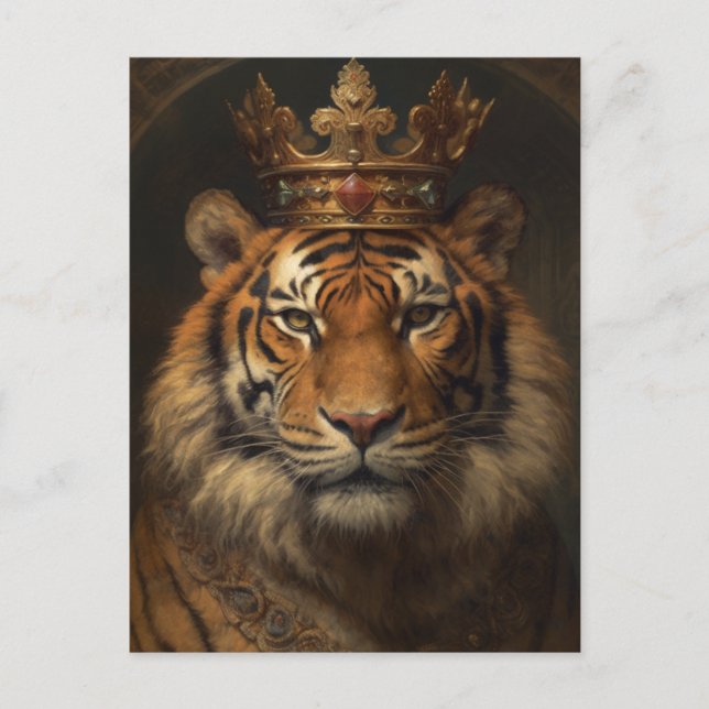Cartão Postal Um Tigre Real (Frente)