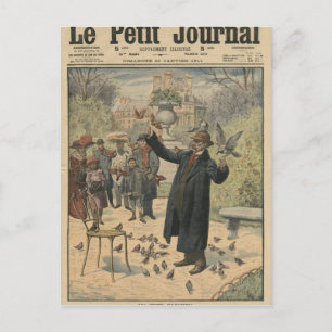 Cartão Postal Um tipo parisiense, o encantador de pássaros