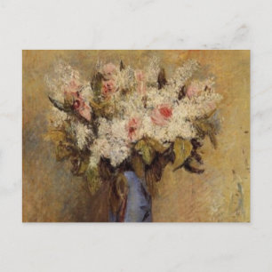 Cartão Postal Um vaso de Renoir dos Lilacs e dos rosas