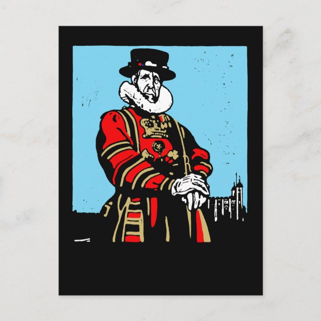 Cartão Postal Um Yeoman Warder ou Beefeater (Frente)