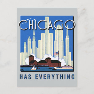 Cartão Postal Uma Atualização Vintage Chicago