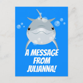 Cartão Postal Uma bela ilustração do desenho animado de golfinho