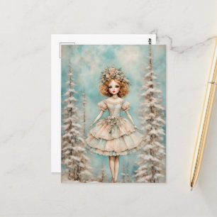 Cartão Postal Uma Boneca na Floresta
