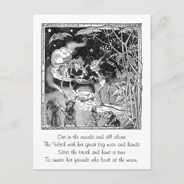 Cartão Postal Uma Bruxa Breja para Amigos da Floresta (Frente)