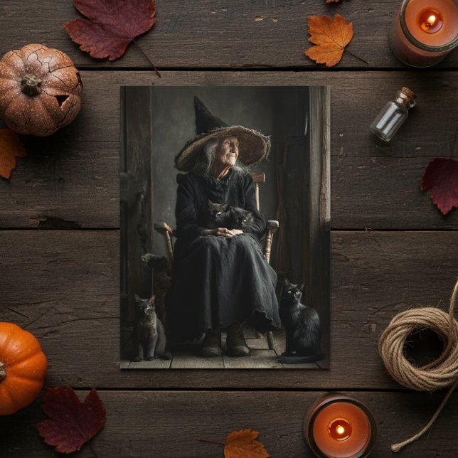 Cartão Postal Uma Bruxa e seus Gatos (Criador carregado)