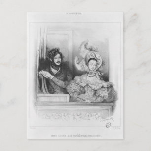 Cartão Postal Uma caixa no Teatro Italiano, gravada por Frey