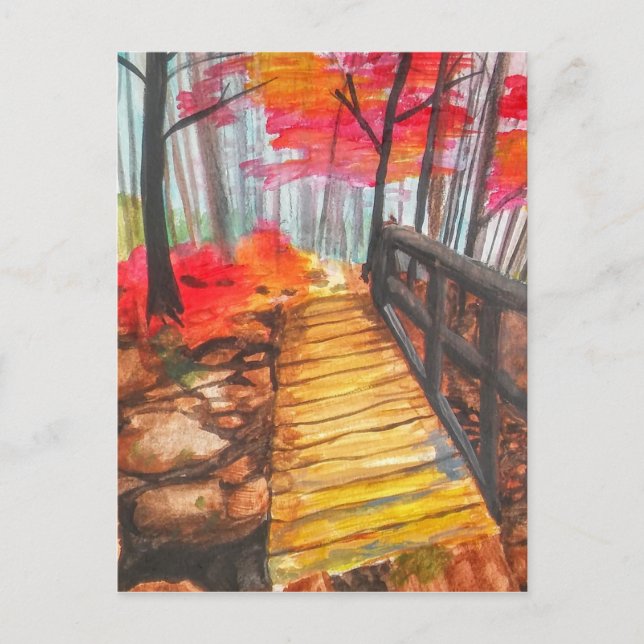 Cartão Postal Uma caminhada na floresta (Frente)