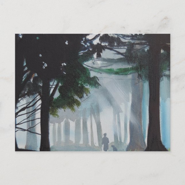 Cartão Postal uma caminhada na floresta (Frente)