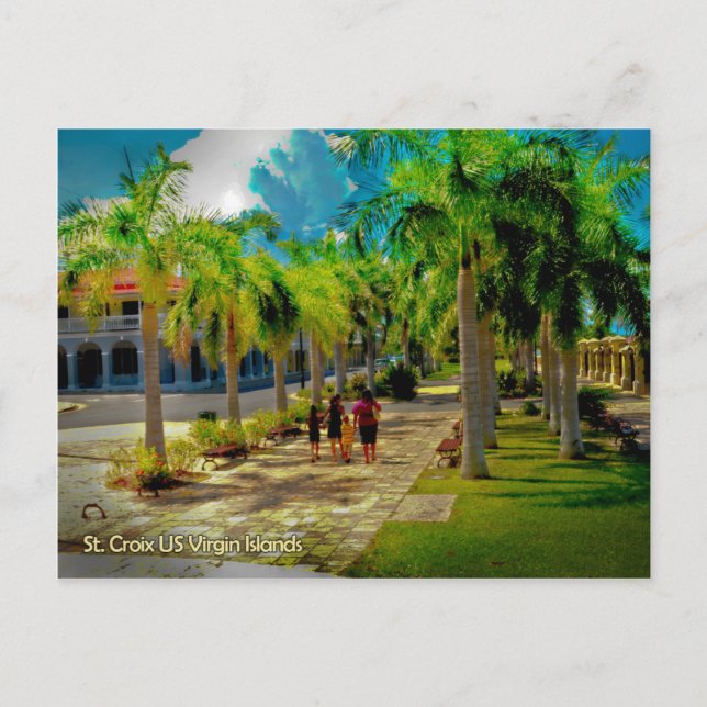 Cartão Postal Uma caminhada nas Ilhas Virgens Frederiksted (Frente)