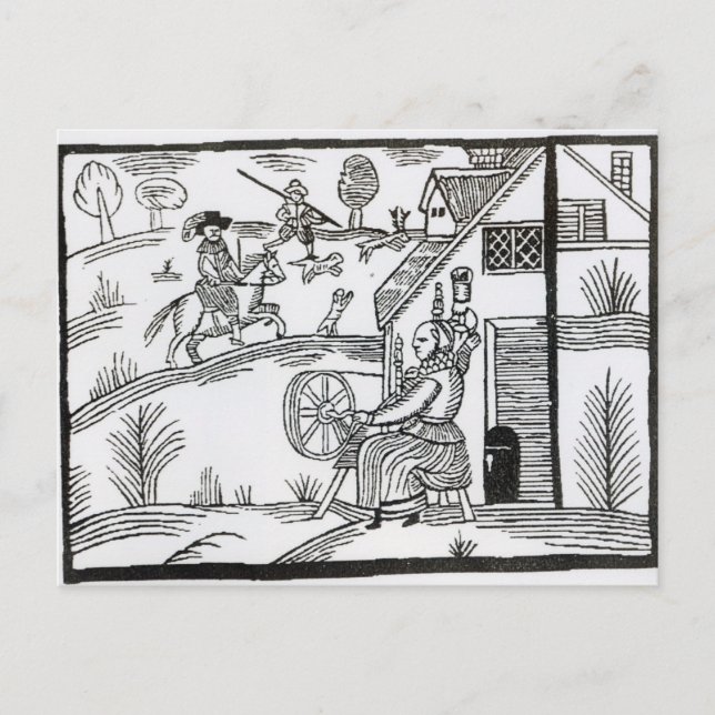 Cartão Postal Uma cena country com uma mulher girando (Frente)