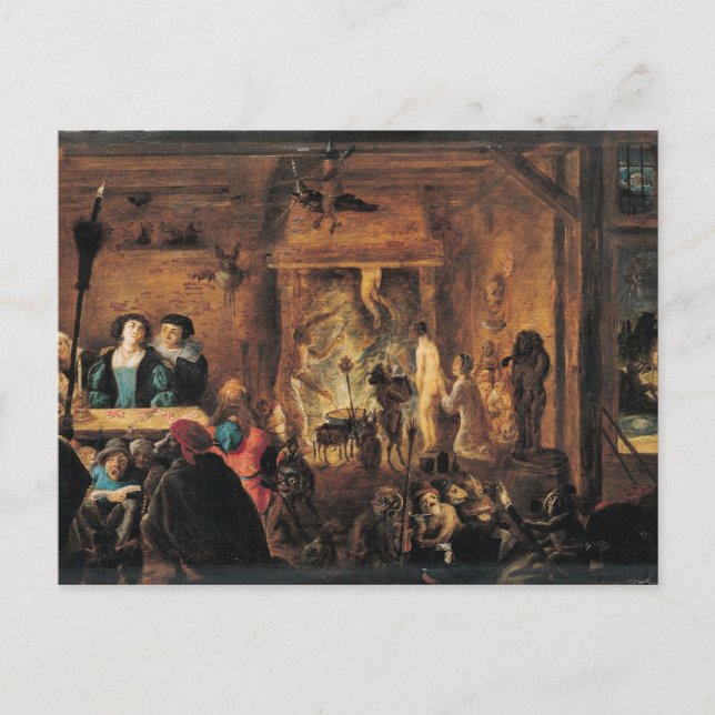 Cartão Postal Uma cena de feitiçaria, 1633 (Frente)