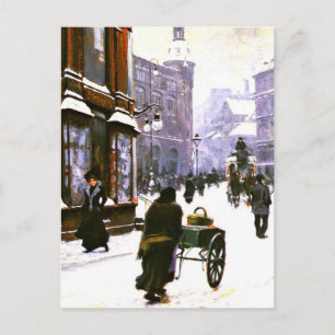 Cartão Postal Uma cena de rua no inverno, Copenhague