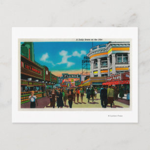 Cartão Postal Uma cena diária no Pike, Long Beach