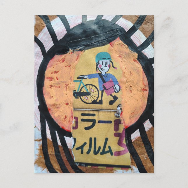 Cartão Postal Uma colagem de entrega de jornal (Frente)