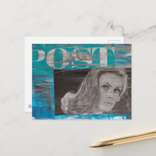 Cartão Postal Uma Colagem de Meios Mistos de Mulher Postal