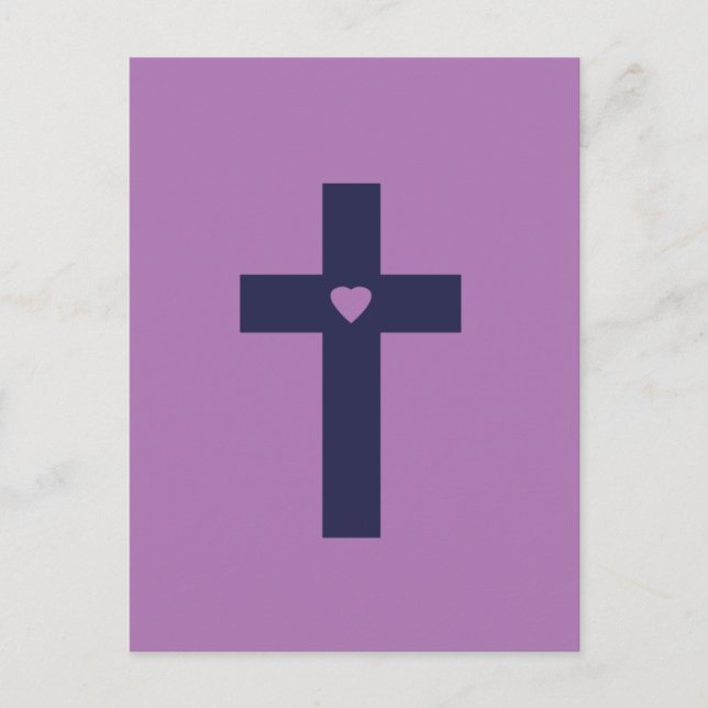 Cartão Postal Uma Cruz Com Amor Arte de Amor Sagrado (Frente)