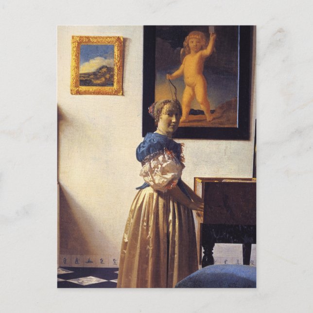 Cartão Postal Uma dama de pé na Virgínia (Frente)