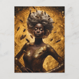 Cartão Postal Uma Deusa Gorda Abelhas Mel