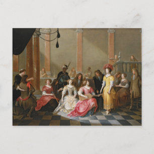 Cartão Postal Uma empresa elegante na música antes de um banquet