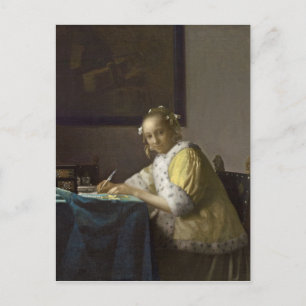 Cartão Postal Uma Escrevendo, c. 1665 (óleo na canvas)