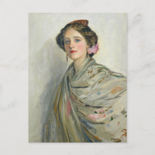 Cartão Postal Uma Espanhola Justa, Sra. Chowne Sir John Lavery