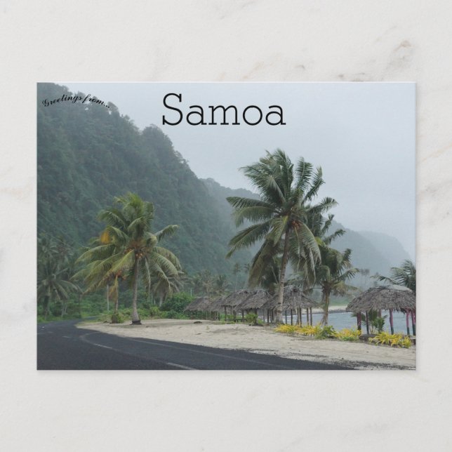 Cartão Postal Uma estrada em Samoa (Frente)