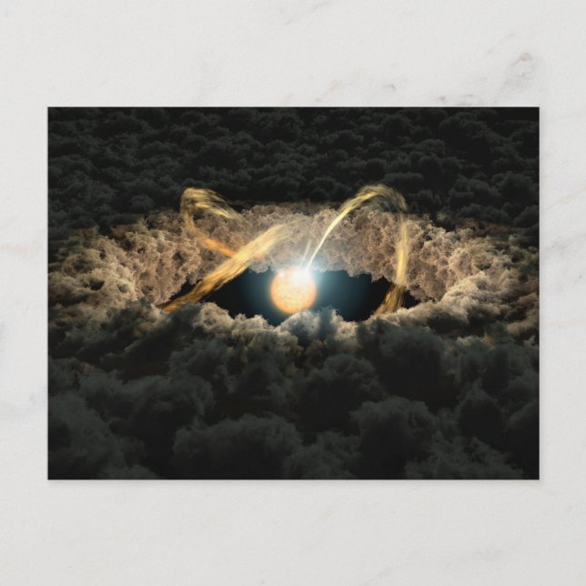 Cartão Postal Uma Estrela Cercada Por Um Disco Protoplanetário (Frente)