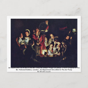 Cartão Postal Uma Experiência com um Pássaro numa Bomba de Ar